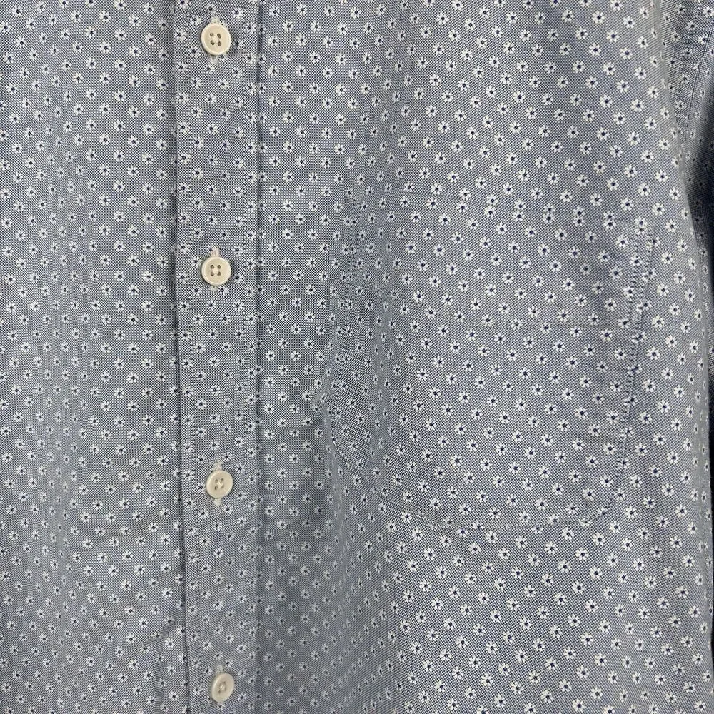 J. Crew Shirt Mens L Blue Floral Oxford Slim Button Up Long Sleeve Preppy Pocket